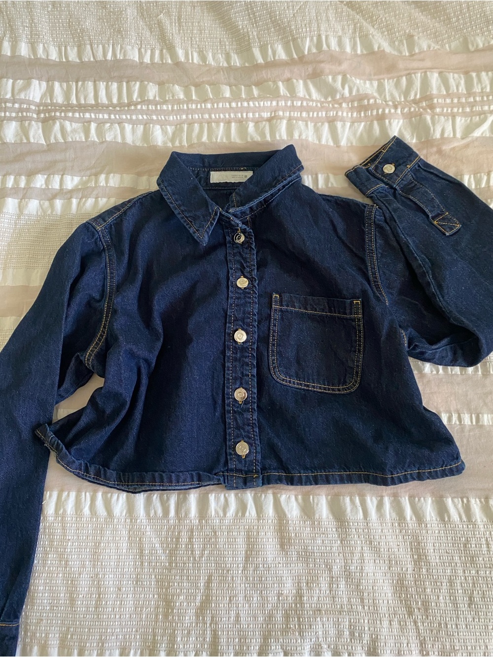 Zara Button-Up Top 100% Cotton Size Large